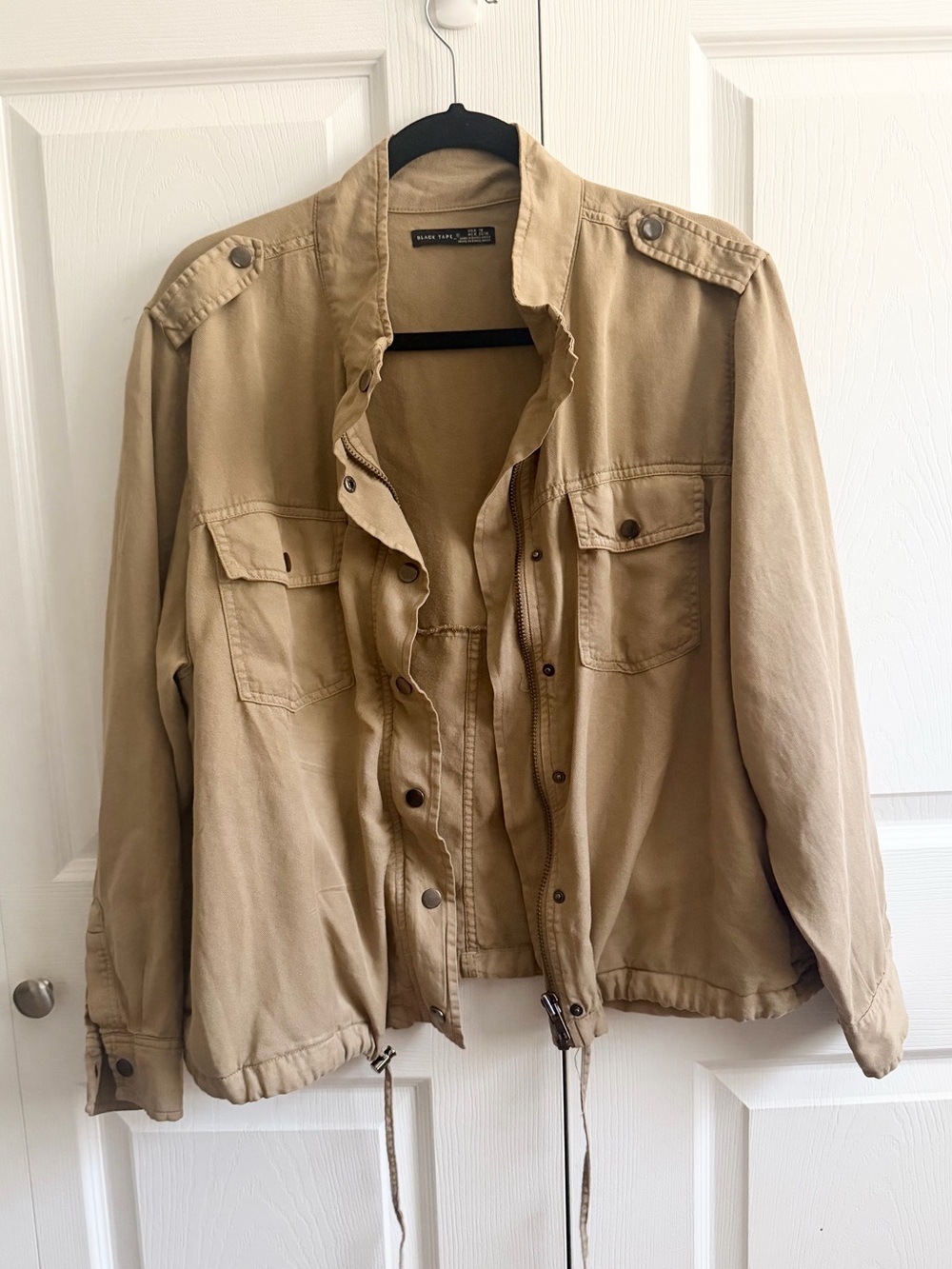 Washed Tan Military Field Jacket - Women's Utility Coat